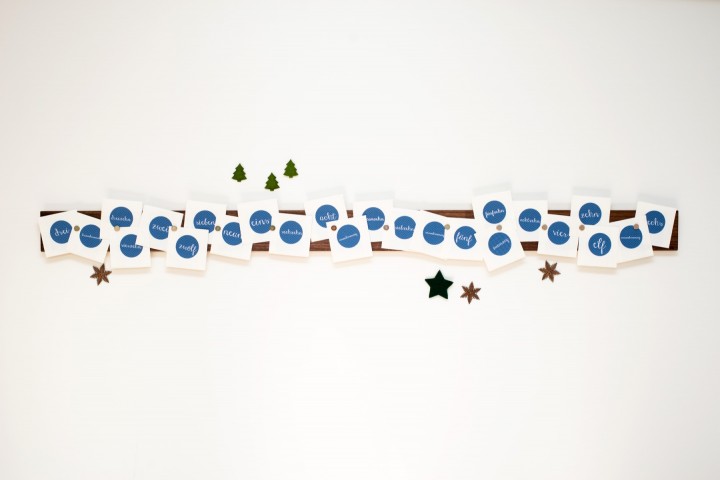 Magnetic Advent Calendar Nut Wood Magnetic Advent Calendar Nut Wood