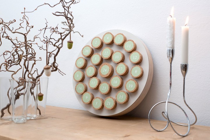 Advent Calendar Cork Mushroom, round Advent Calendar Cork Mushroom, round