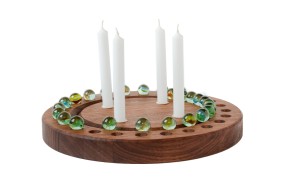 Advent Wreath Nut Wood, round