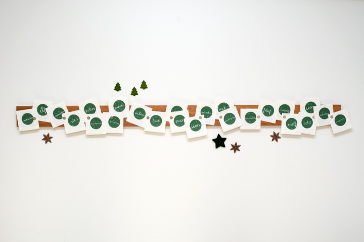Magnetic Advent Calendar Oak Magnetic Advent Calendar Oak