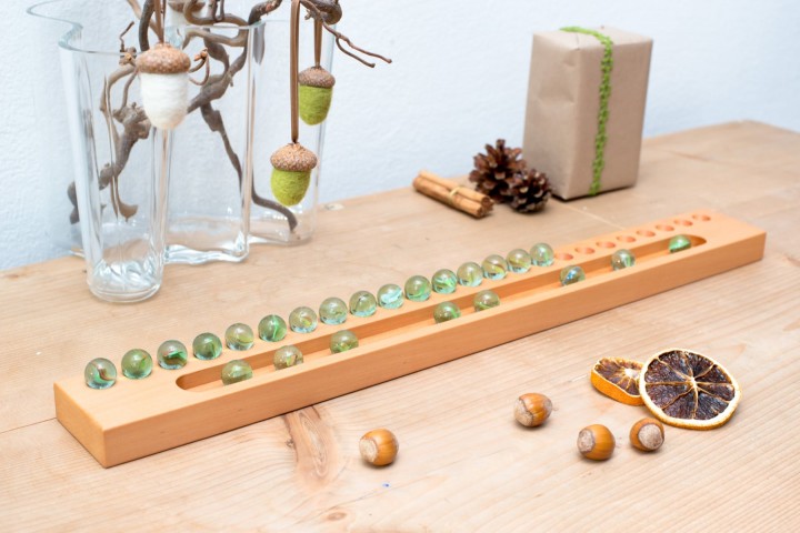 Advent Calendar Marble Pear Wood Advent Calendar Marble Pear Wood
