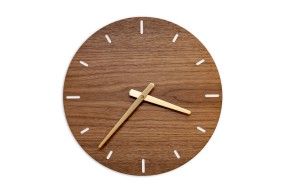 Wall Clock Nut Wood, round