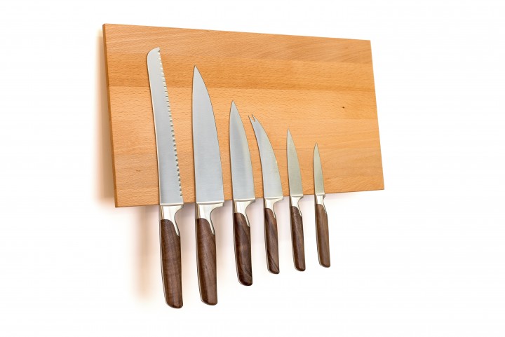 Wall Mounted Knife Block Beech, empty Wall Mounted Knife Block Beech, empty