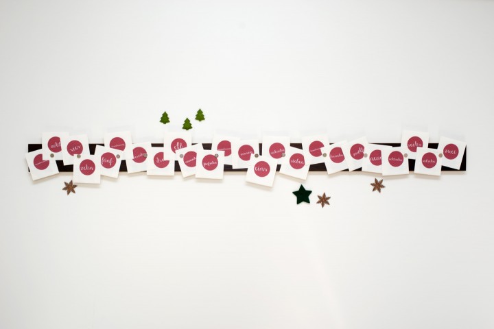 Magnetic Advent Calendar Fumed Oak Magnetic Advent Calendar Fumed Oak