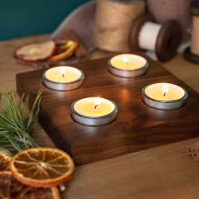 Advent Wreath Nut Wood, square