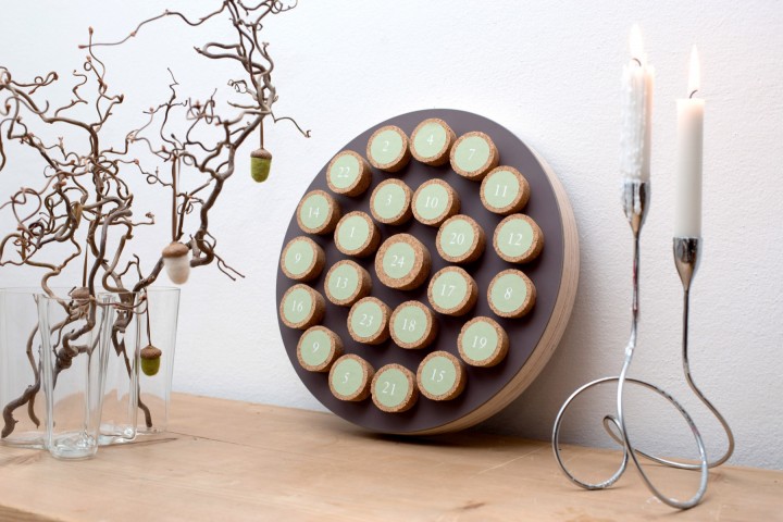 Advent Calendar Cork Mauve, round Advent Calendar Cork Mauve, round
