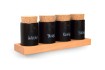 Spice Rack Beech (4 Clay Pots)